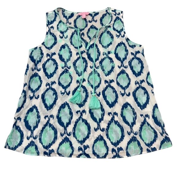 Lilly Pulitzer Lauren Sleeveless Tassle Tank Top Size S - Picture 1 of 10